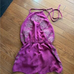 Forever 21 Floral Embroidered Romper